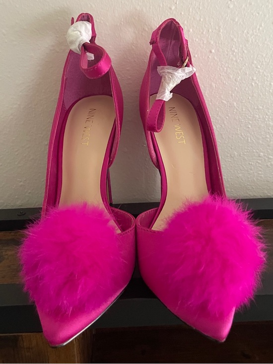 Nine West Shoes - 👠 Nine West Hot Pink Pointed Toe Pom-Pom Ankle Strap Heels 👠